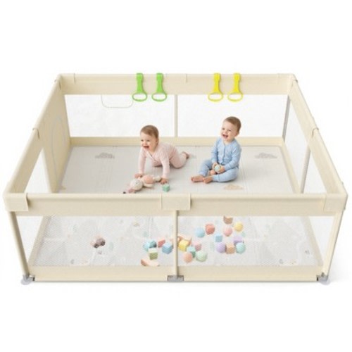 Fodoss 59x71in Baby Playpen with Mat – Safe Activity Center & Fence for Babies and Toddlers, Indoor & Outdoor Use