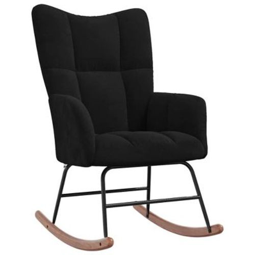vidaXL Rocking Chair Accent Side Chair Padded Seat for Living Room Velvet - Black Without Footrest