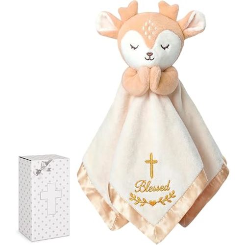 Fawn Baptism Blanket, Loveys Baptism Gifts for Baby Boys Girls