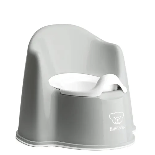 BabyBjörn Potty Chair, Gray/White Potty Training Toilet, Easy-to-Clean, Removable Inner Potty, Non-Slip