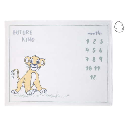 Disney Lion King Simba White, Tan, and Grey Milestone Baby Blanket