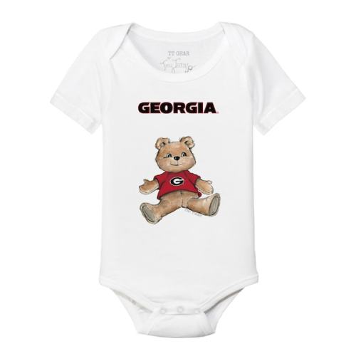 Infant Tiny Turnip White Georgia Bulldogs Teddy Bodysuit