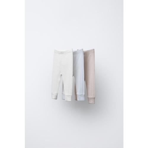 THREE-PACK RIBBED LEGGINGS - Multicolored | ZARA United States