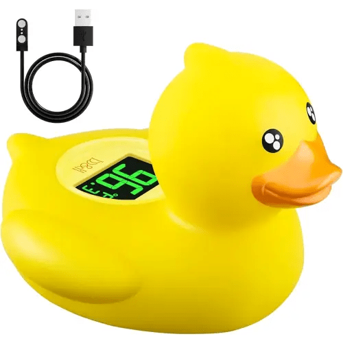 b&h Rechargeable Baby Bath Thermometer, Digital Floating Shower Thermometer for Newborn Bathtub and Room, Upgraded Turn Off Function, Fast Temperature Reading, Safety Infant Bath Time Toy (Baby Duck)