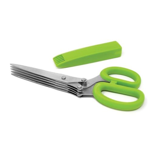 Norpro Multi Blade Herb Shears with Storage Sheath, Stainless Steel, Green
