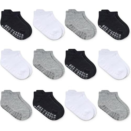 Baby Non Slip Ankle Socks with Grippers for 0 Months-7 Years Old Walking Socks
