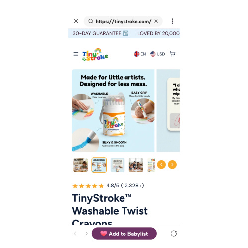 TinyStroke™ Washable Twist Crayons