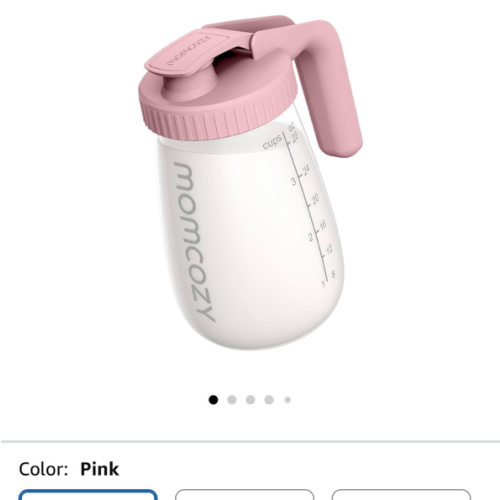 Momcozy Breast Milk Pitcher, Resistant to Heat and Cold Abrupt Temp Swings, No Leak Breast Milk Fridge Storage Container With Wide Mouth, Fast Baby Formula Maker, Breastfeeding Essentials, Pink