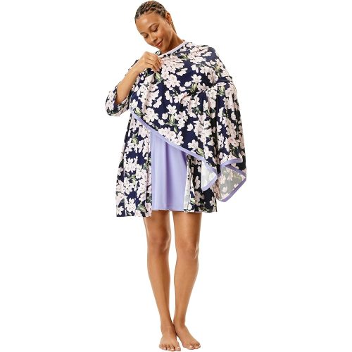 Motherhood Maternity Womens Nursing Chemise Nightgown, Robe and Swaddle 3-Piece Set