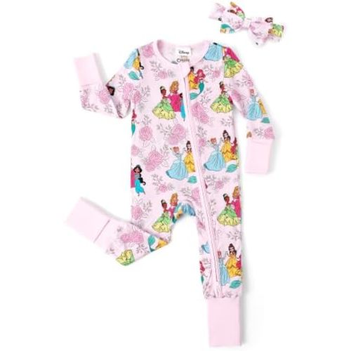 Disney Marvel Baby Girl Clothes 2-Way Zip Romper with Headband 0-18 Months