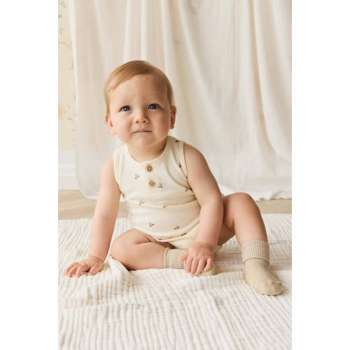 Organic Cotton Archie Playsuit - Forest Night Acorns – Jamie Kay USA