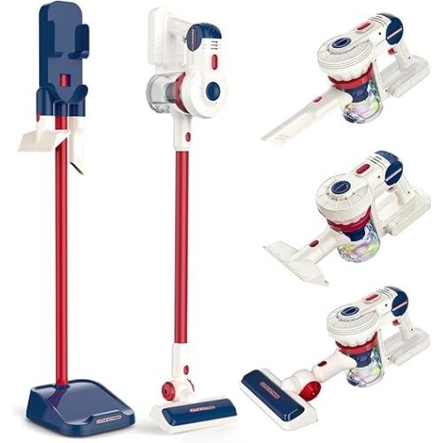 Kids Vacuum That Really Works - Realistic 3-in-1 Vacuum Cleaner Toy for Toddler Cordless Vacuum Home Cleaning Toy, Housekeeping Keeping for Children Age 3 4 5 6 Years Old Present for Boy Girl Birthday