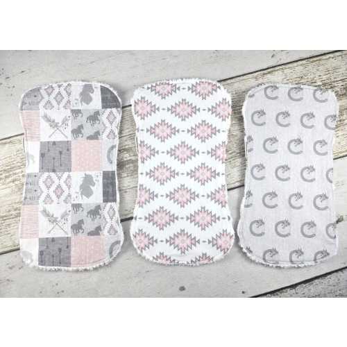 Cowgirl Burp Cloths - Cowgirl Baby Gift - Pink Horse Baby Gift - Western Girl Baby Gift - Western Burp Cloths - Pink Horse Burp Cloth