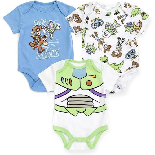 Disney Baby Girls Boys 3 Pack Bodysuits Newborn to Infant Sizes (Newborn - 24 Months)