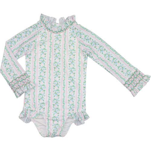 Floral Vines Smocked Swimsuit