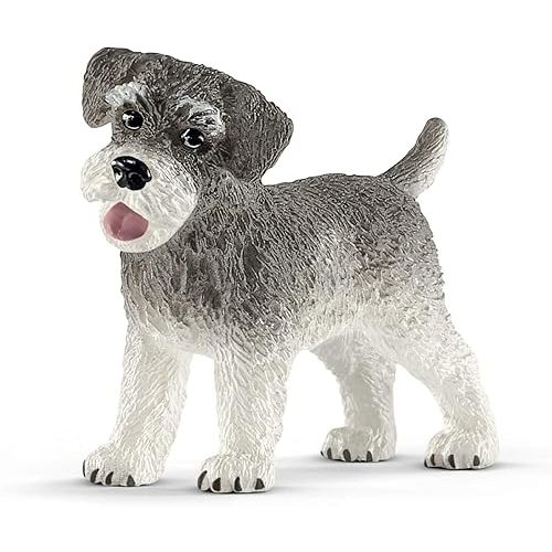 Schleich Farm World, Realistic Cute Dog Toys for Kids Ages 3 and Above, Miniature Schnauzer Toy Figurine