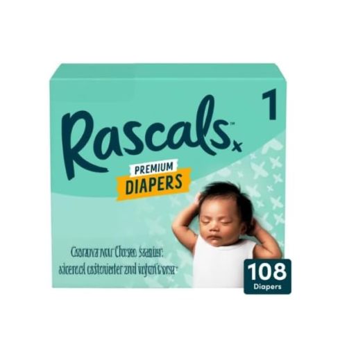 Rascal + Friends Premium Diapers, Size 1, 108 Count