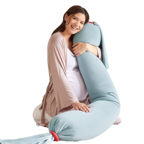 bbhugme Pregnancy Pillow, Eucalyptus - Adjustable Firmness & Shape