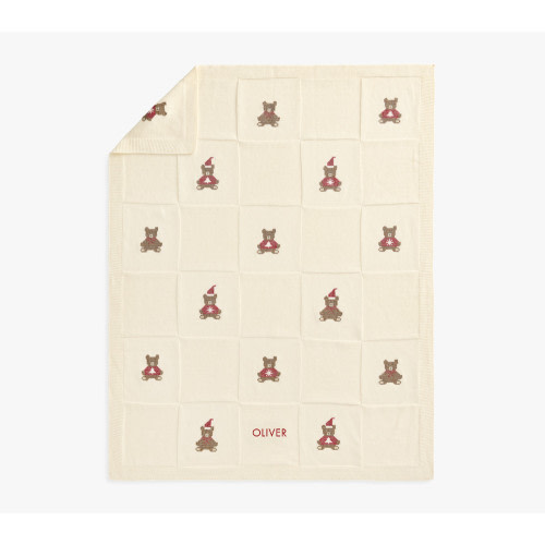 Christmas Bears Needlepoint Baby Blanket