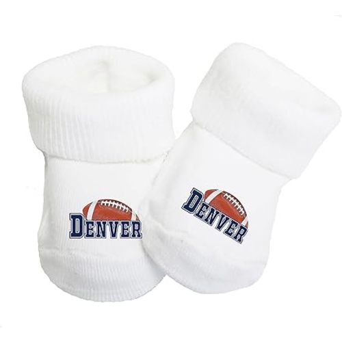 Future Tailgater Baby Toe Bootie Socks for Denver Fans