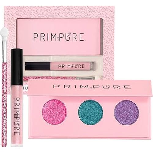 Prim and Pure Natural Mineral Palette | Pressed, Shimmery Eye Makeup Color & Lip Gloss | Vegan & Cruelty Free | Made in USA