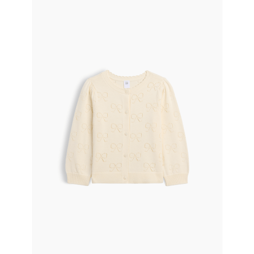babyGap Puff Sleeve Pointelle Cardigan