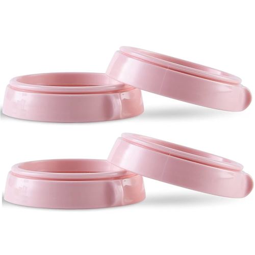Bottle Collars Rings Replacement for Comotomo Baby Feeding Bottles, 4 Count (Pink)