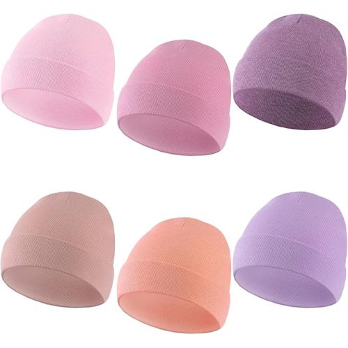 Newcotte 6 Pcs Preemie Baby Hats Cotton Preemie Caps Warm Newborn Beanie Premature Hat for Nicu Premature Boy Girl