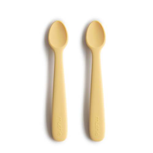 Baby Silicone Feeding Spoons (Blush/Shifting Sand) 2-Pack – Mushie