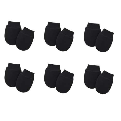 Cowsor 6PCS Newborn Anti Scratch Mittens Cute Solid Print Baby Gloves Protective Hand Covers for 0-12 Months