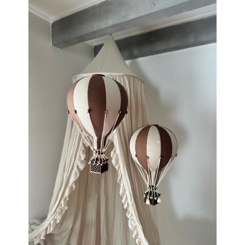 Chocolate Brown Cream Fabric Hot Air Balloon: Nursery Wall Decor