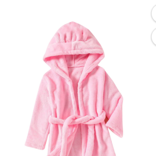 Toddler Baby Boys Girls Hooded Robes Long Sleeve Solid Color Bathrobe Fashion Cute Unisex Casual Loose Winter Night-Robe