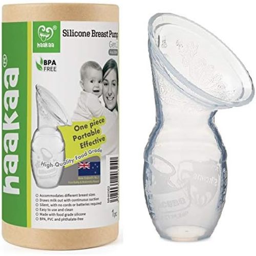 Haakaa Silicone Breast Pump 4 oz/100 ml, BPA FREE Manual Breast Pump 100% Food Grade Silicone BPA PVC and Phthalate Free
