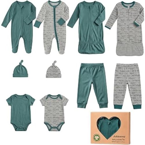 Aablexema Organic Cotton Unisex Baby Layette Registry Clothes Set