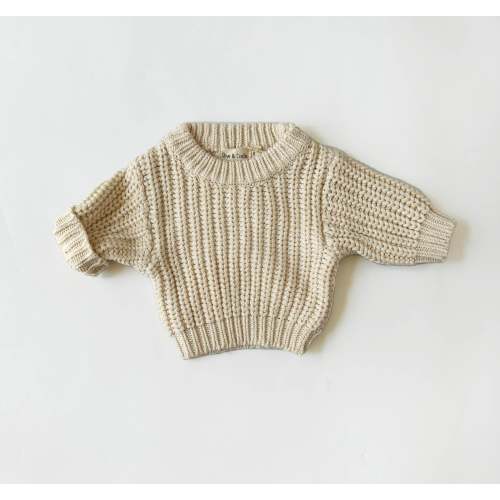 Chunky Knit Braided Cotton Baby Kids Sweater – Olive and Cradle