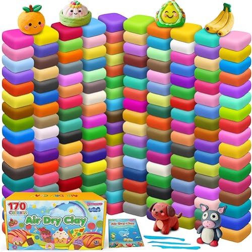 Air Dry Clay 170 Colors, Modeling Clay for Kids, DIY Molding Magic Toy with Tools, Gift for Kids Boys Girls