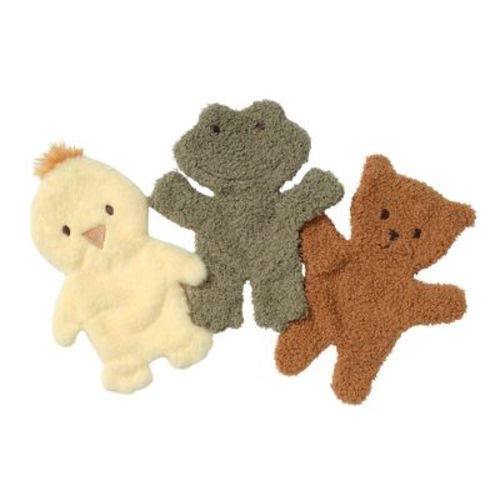 Lambs & Ivy Duck, Frog, and Bear Trio Lovey/Security Blanket Baby Gift Set