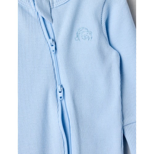 Teeny Weeny Sleep Waffle Sleepsuit, Pale Blue