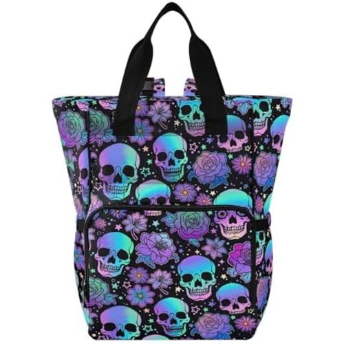 MNSRUU Diaper Bag Funny Skulls Diaper Bag Backpack Multifunction Travel Diaper Bag Tote Large Capacity Diaper Changing Backpacks for Moms Dads