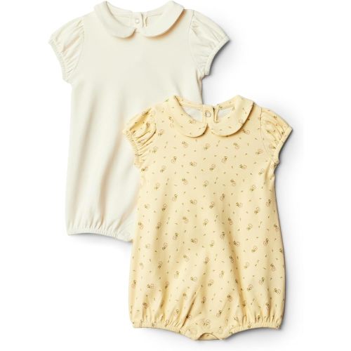 Amazon Essentials x Sofia Grainge Baby Girls' Cotton Short Sleeve Romper with Peter Pan Collar