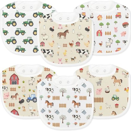 Baby Bibs for Baby Boys Girls 6-Pack