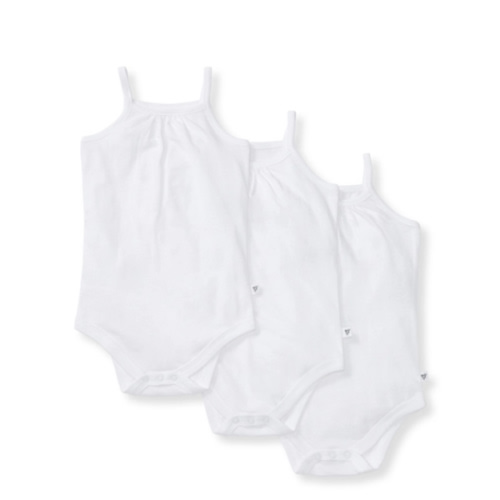 Solid Organic Cotton Baby Camisole Bodysuits 3 Pack