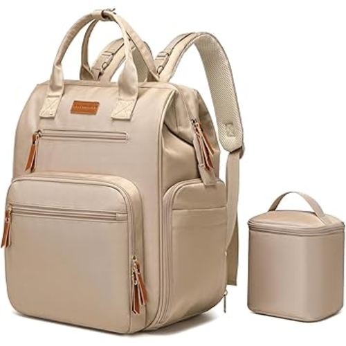 Extra Large Breast Pump Bag with Cooler Bag | Fit for Spectra S1 S2 Momcozy Medela | Pumping Bags for Work Moms | Dual-Deck Design & Convertible | Diaper Backpack for Travel, Khaki