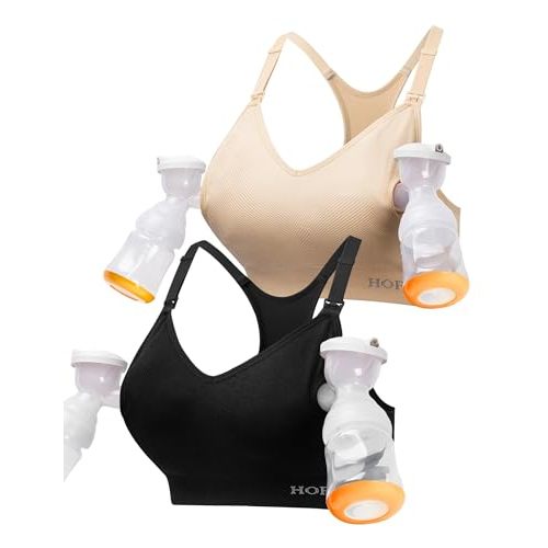 HOFISH Pumping Bra Hands Free Support Nursing & Pumping Bra in One Ultra-Soft Breast Pump Bra All Day Wear