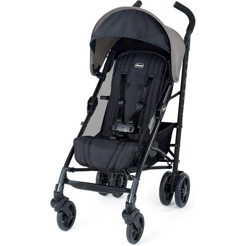 Chicco Liteway Stroller, Compact Fold Baby Stroller with Canopy, Lightweight Aluminum Frame Umbrella Stroller, for Use with Babies and Toddlers up to 40 lbs. | Dune/Brown