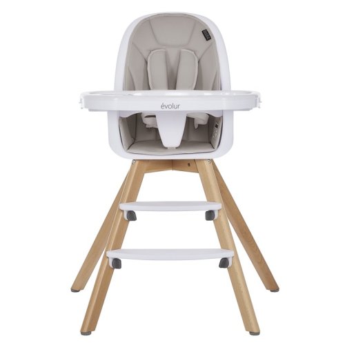 Evolur Zoodle 3-in-1 High Chair Booster Feeding Chair with Modern Design, Light Grey (Model #254) - Evolur Zoodle 3-in-1 High Chair Booster Feeding Chair with Modern Design, Light Grey (Model #254)