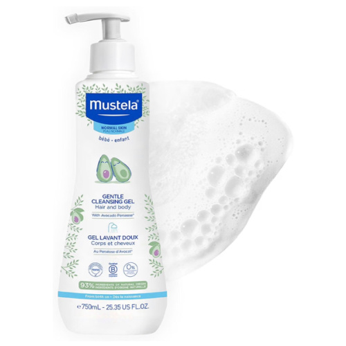 Mustela Gentle Cleansing Gel - Baby Wash for Delicate Skin and Hair - Newborn-Safe Cleanser - Made with with Natural Avocado Perseose - 1 or 2-Pack - Various Sizes