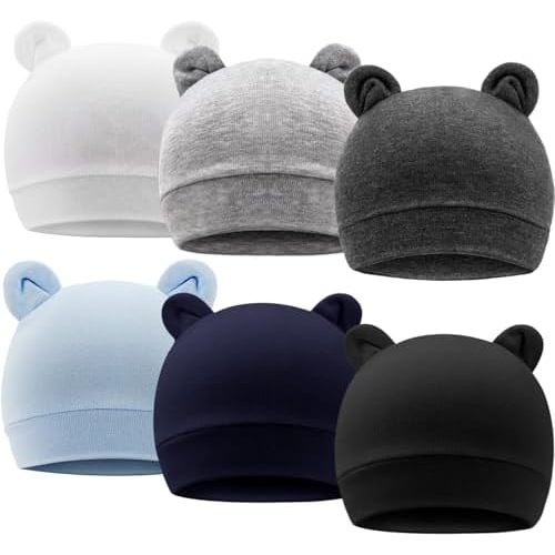 Newborn Baby Hats for Gril Boy Unisex Knit Bear Ear Beanie Caps Newborn Hospital Hat for Infant Toddler Kid 0-3 Months
