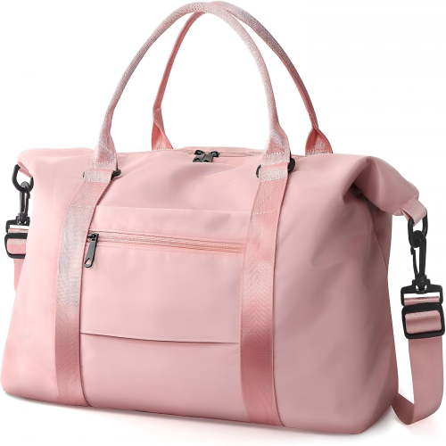 GASTROPOD Travel Duffle Bag,Waterproof Weekender Carry on Tote Bags for Women,Sport Gym Bag for Men,Hospital Bag for Labor and Delivery,Overnight Luggage Bag with Trolley Sleeve Coral Pink