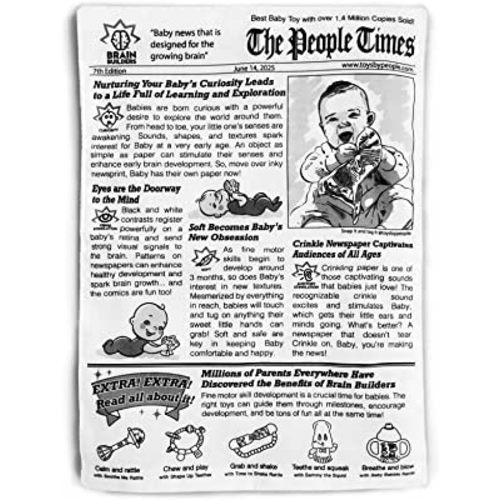 People Brain Builders: Baby Newspaper - Crinkly Baby Toy